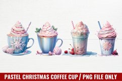 Pastel Christmas Coffee Cup Sublimation, Christmas Clipart Product Image 1