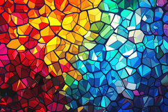 Vibrant Rainbow Stained Glass Abstract Background Product Image 1
