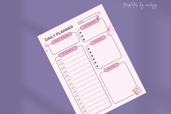 Pink Daily Planner Template | Editable Canva Planner | Cute Product Image 5