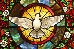 Golden Dove Stained Glass Decorative Background Product Image 1