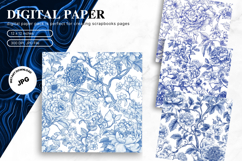 Chinoiserie Floral Pattern Background Vintage Digital Paper Product Image 1