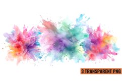 Color Splash Watercolor Clipart, Product Image 1