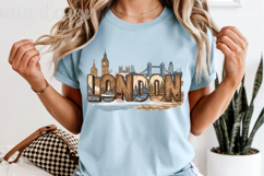 London England PNG, Vintage Big Ben City Skyline Sublimation Product Image 5