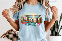 Santorini Greece PNG, Oia Village Coastal Sublimation Design Product Image 5