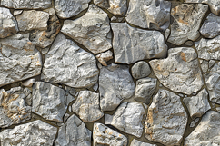 Rugged stone wall made of large shaped gray rocks Product Image 1
