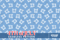 American 4th of July Coquette Cherry Bow Seamless Pattern Product Image 1