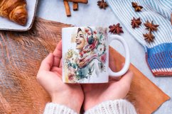 4 Muslim Girls Floral portrait | Muslim Woman illustration Product Image 2