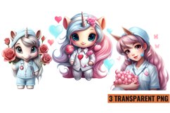 Unicorn Nurse Clipart, Unicorn Clipart, Unicorn Sublimation Product Image 1