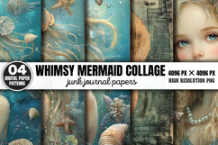Whimsy Mermaid Collage Journal Paper PNG Product Image 1
