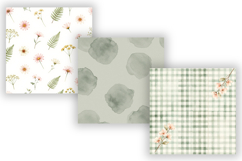 Wildflowers Sage Digital Paper Set, Seamless Floral Pattern Product Image 5