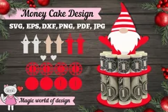Christmas Gnome Money Cake svg , 3d Paper cutting Product Image 1