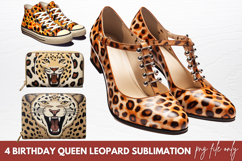 Birthday Queen Leopard Sublimation Clipart Product Image 1