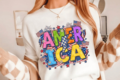Retro America Thunder PNG T-Shirt|4th of July PNG Sublimatio Product Image 11