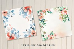 Watercolor Floral Wedding Digital Paper Bundle Product Image 5