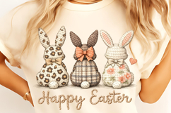 Happy Easter PNG Coquette Easter Bunny, Faux yarn Bunny PNG Product Image 4