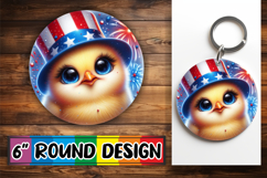 Joyful Circle Car Coaster Design PNG, USA Animals Product Image 1