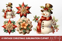 Vintage Christmas Sublimation Clipart Product Image 1