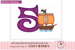 Pirate ship summer Numbers machine applique embroidery 1876 Product Image 5