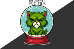 Green funny Christmas cat png design for T-shirts Product Image 2