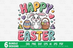 Happy Easter Bunny SVG PNG Bundle. Cute Kids Clipart Set. Product Image 6