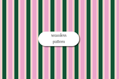Pink and Green Christmas Stripe Seamless Pattern JPG Product Image 1