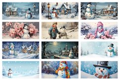 100 Snowman Mug Wrap Bundle, Christmas Sublimation PNG, Holy Product Image 10