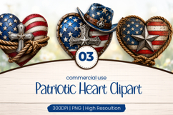 Patriotic Heart Clipart PNG Product Image 1
