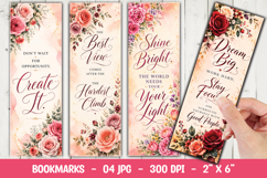 Watercolor Floral Christian Bookmark PNG, Faith Quote Product Image 1