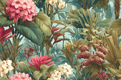Vintage Tropical Floral Pattern with Lush Botanical Detail Product Image 1