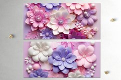 3 D papercut pink flowers | 16 Sublimation Mug designs, JPG Product Image 5