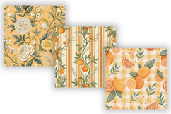 Citrus Toile Digital Paper Pack, Vintage Floral Toile Product Image 5