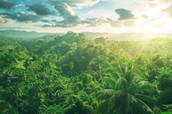 Lush Tropical Forest Green Landscape Background Product Image 1