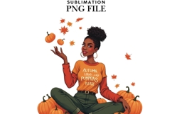 Motivational Autumn melanin woman png Product Image 1