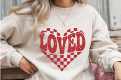 LOVED PNG | Checkered Heart Valentine Sublimation Design Product Image 2