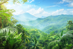 Tropical Mountain Green Forest Scenic Background Product Image 1