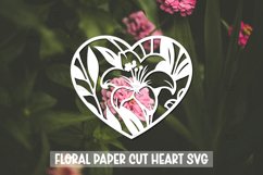 20 Paper Cut Floral Heart , Paper Cut Heart SVG Product Image 8