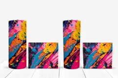 Art Paint Tumbler Sublimation Designs, Neon Tumbler Wrap Product Image 5