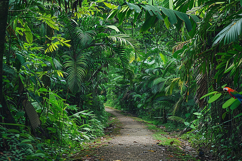 Tropical Rainforest Path Jungle Green Background Product Image 1
