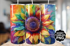 Rainbow Sunflower Tumbler - Sublimation Tumbler Design Product Image 1