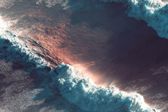 Aerial Ocean Waves Background with Sunset Reflections Product Image 1