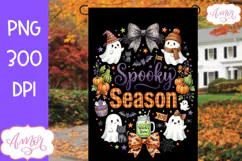 Spooky Season garden flag sublimation PNG, Halloween PNG Product Image 1