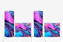 Neon Blue Tumbler Sublimation, Neon Tumbler Wrap Design Product Image 5