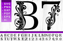 Floral Monogram Letters SVG Bundle, Flower Monogram Font SVG Product Image 4