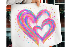 Colorful Brushstroke Valentines PNG, Valentines Day Heart Product Image 7
