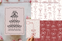 Cheers and Charms, line art fancy event elements vector art Product Image 5