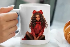 Cute Christmas Little Girl Sublimation Clipart Product Image 5