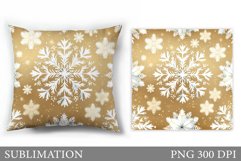 Snowflakes Pillow Design. Winter Pillow Sublimation Product Image 1