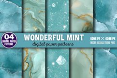 Wonderful Mint Digital Background Paper PNG Product Image 1