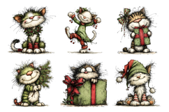 Christmas Cat, Whimsical, JPG, Junk Journal Product Image 3