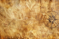 Vintage Parchment Map Background with Antique Compass Rose Product Image 1